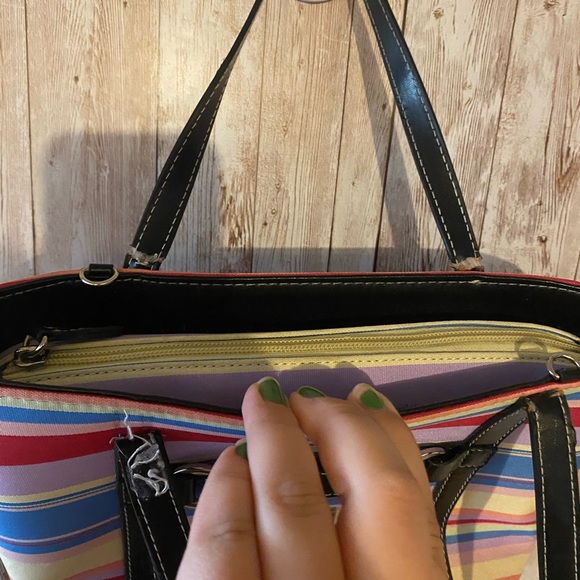 Kate Spade Vintage small bag, stripes purse, mini bag Y2K retro pink blue yellow - Picture 11 of 11